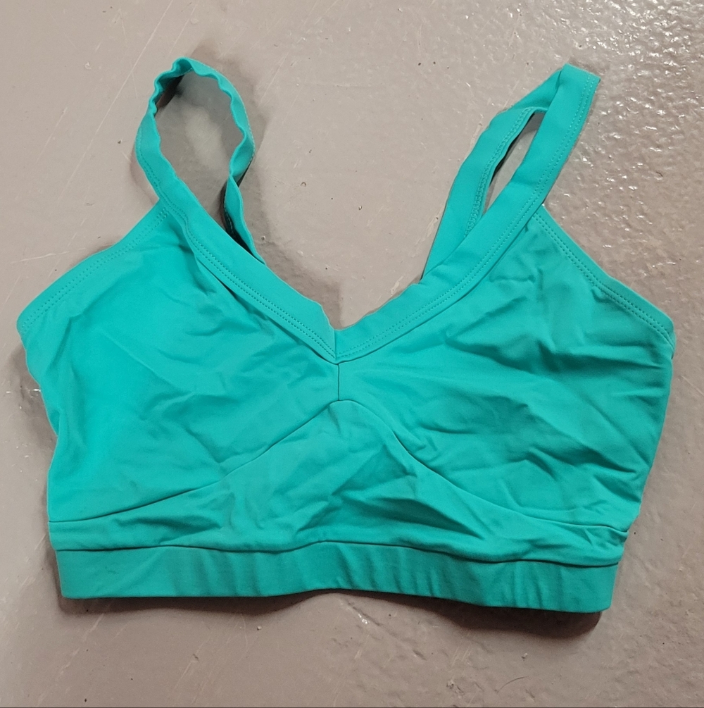 Green/Teal Balera Dance Bra Top - Small - Fun Strappy Back